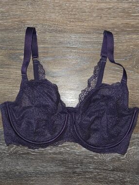 Adore Me Lace Underwire Bra in Plum
